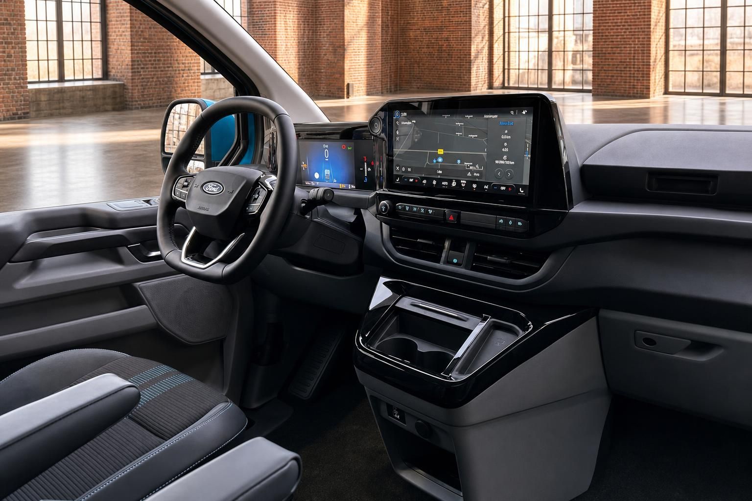 Ford Transit Cockpit mit Touchscreen Navigation und Mittelkonsole