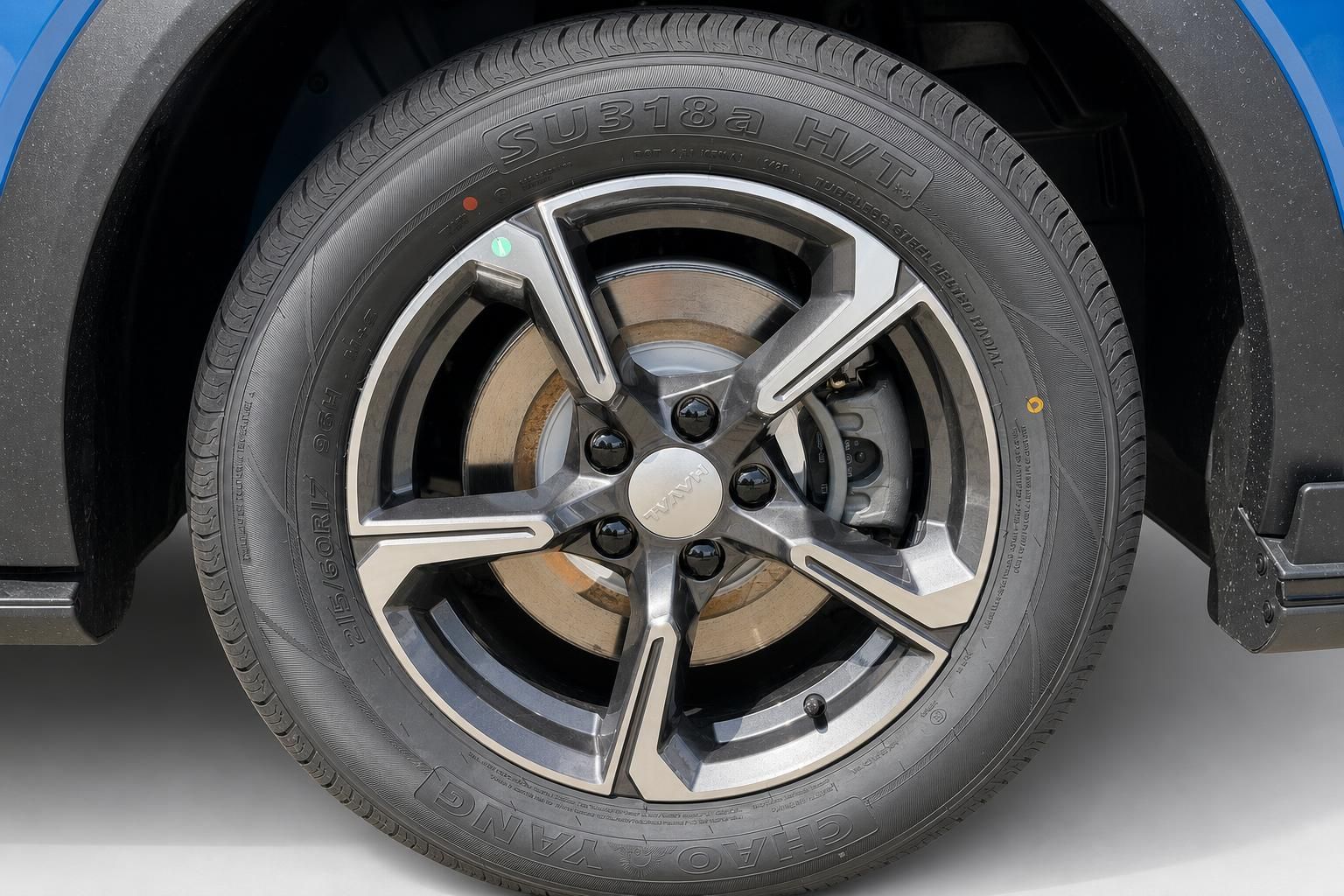 Nahaufnahme Leichtmetallfelge und Reifen des GWM SUV