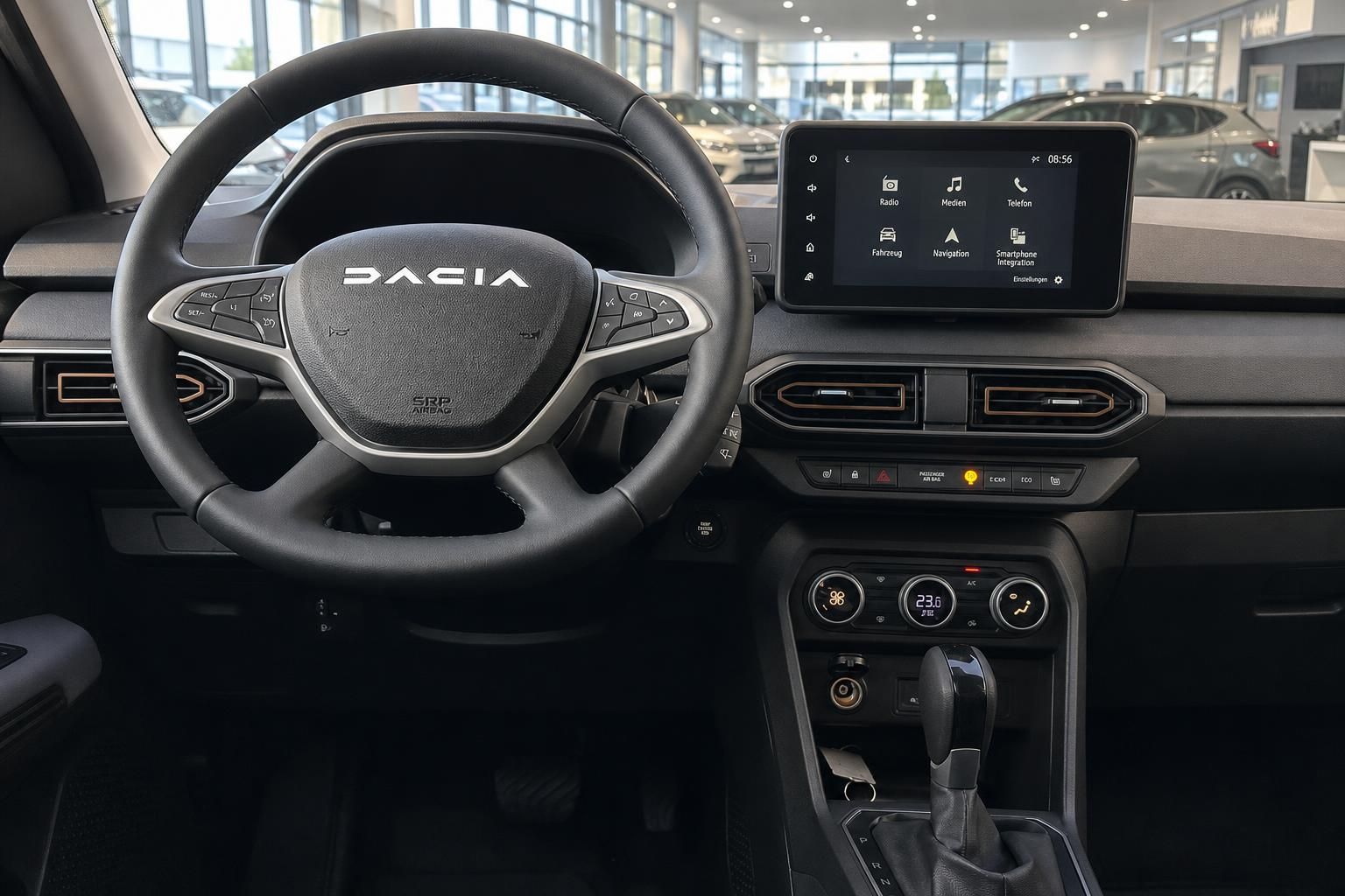 Dacia Armaturenbrett - Touchscreen-Display und moderne Bedienelemente im Interieur