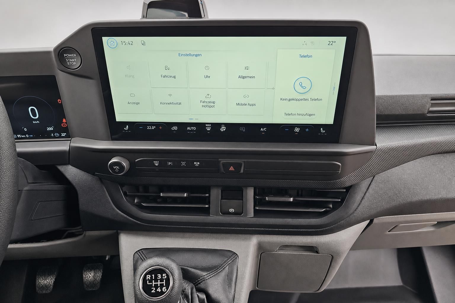 Ford Infotainment Touchscreen mit Einstellungsmenü im Detail