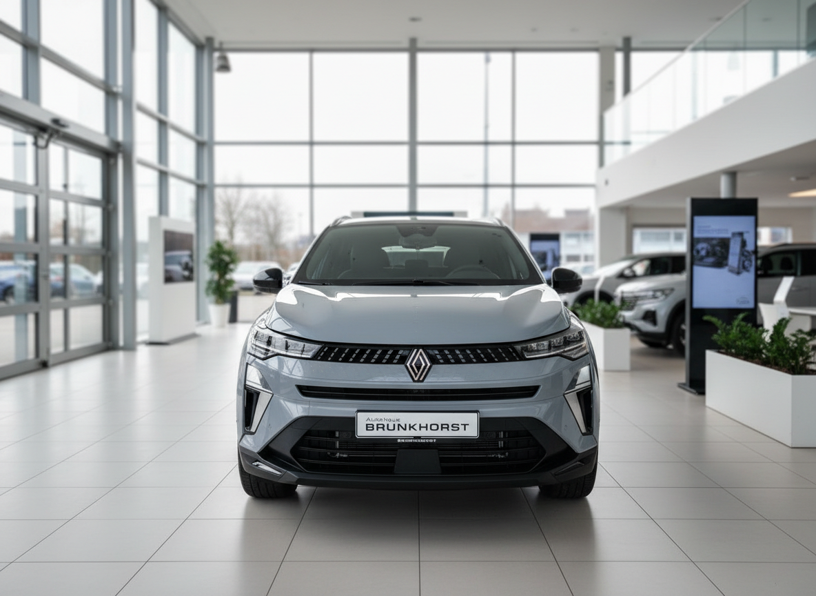 Renault SUV in Silber von vorne im Autohaus Brunkhorst Showroom