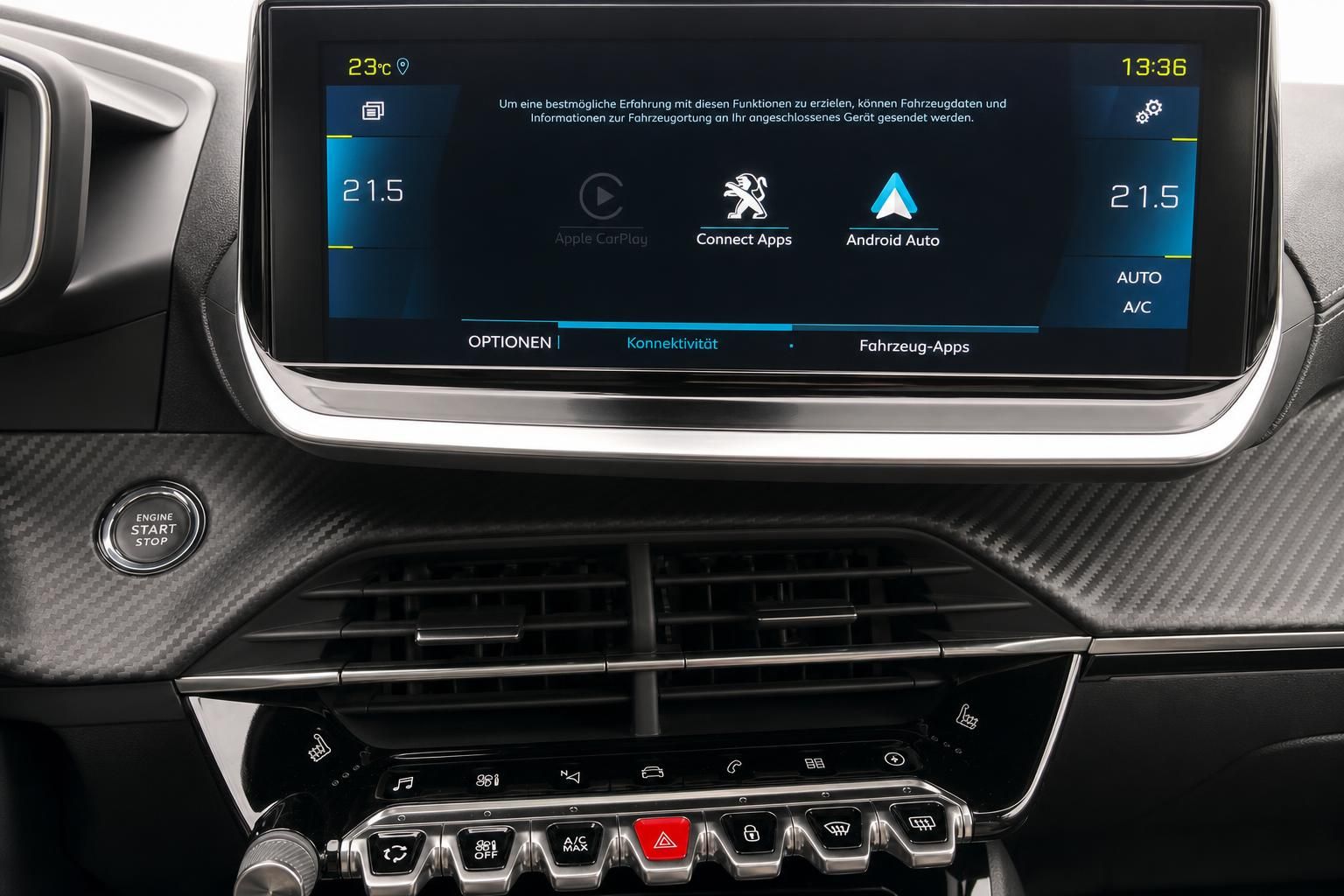 Touchscreen Infotainmentsystem mit Apple CarPlay und Android Auto