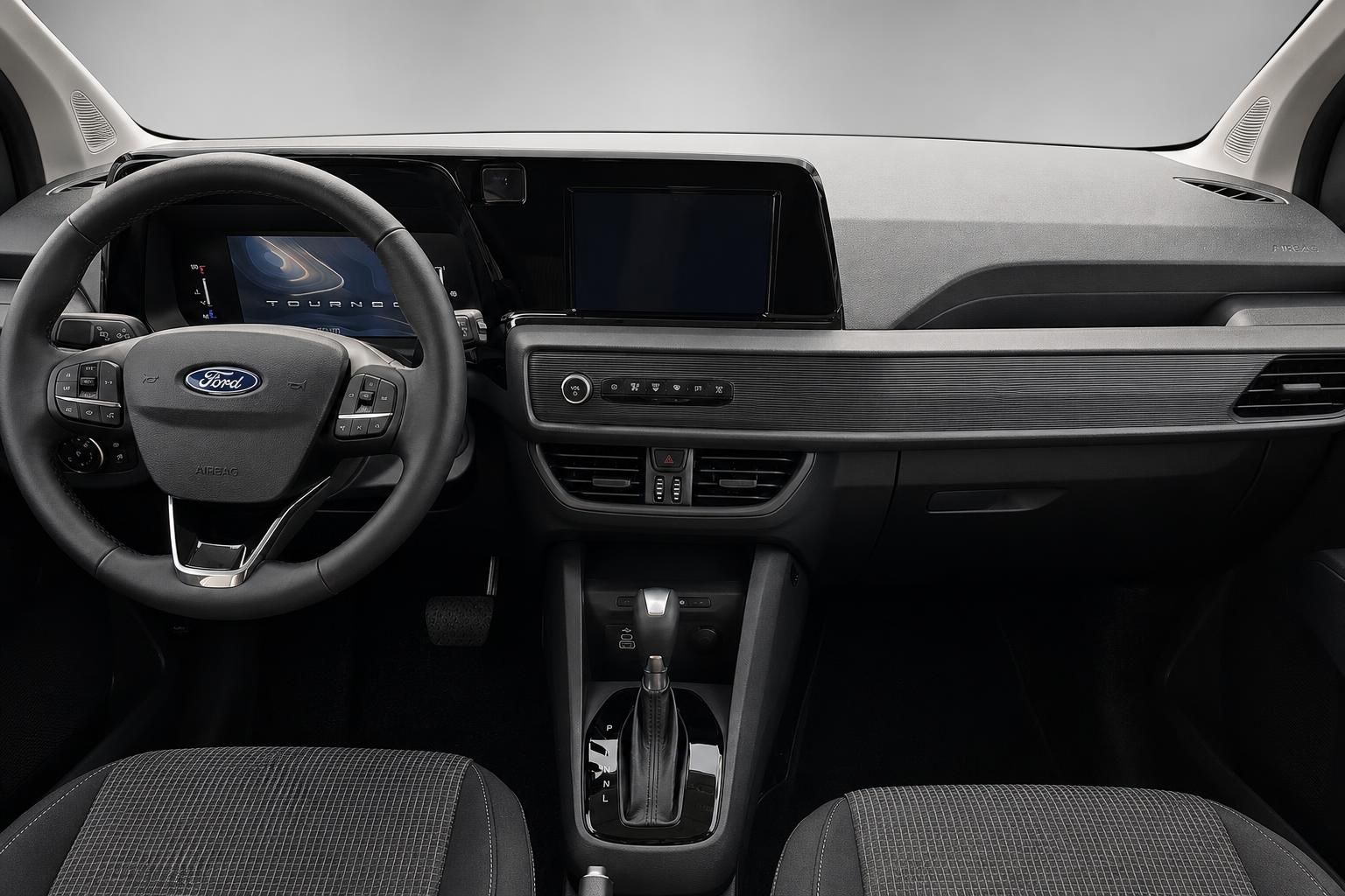 Ford Tourneo Cockpit mit Lenkrad, Display und Mittelkonsole
