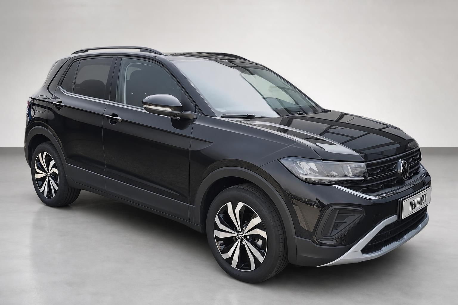 VW T-Cross schwarz Frontansicht seitlich Neuwagen