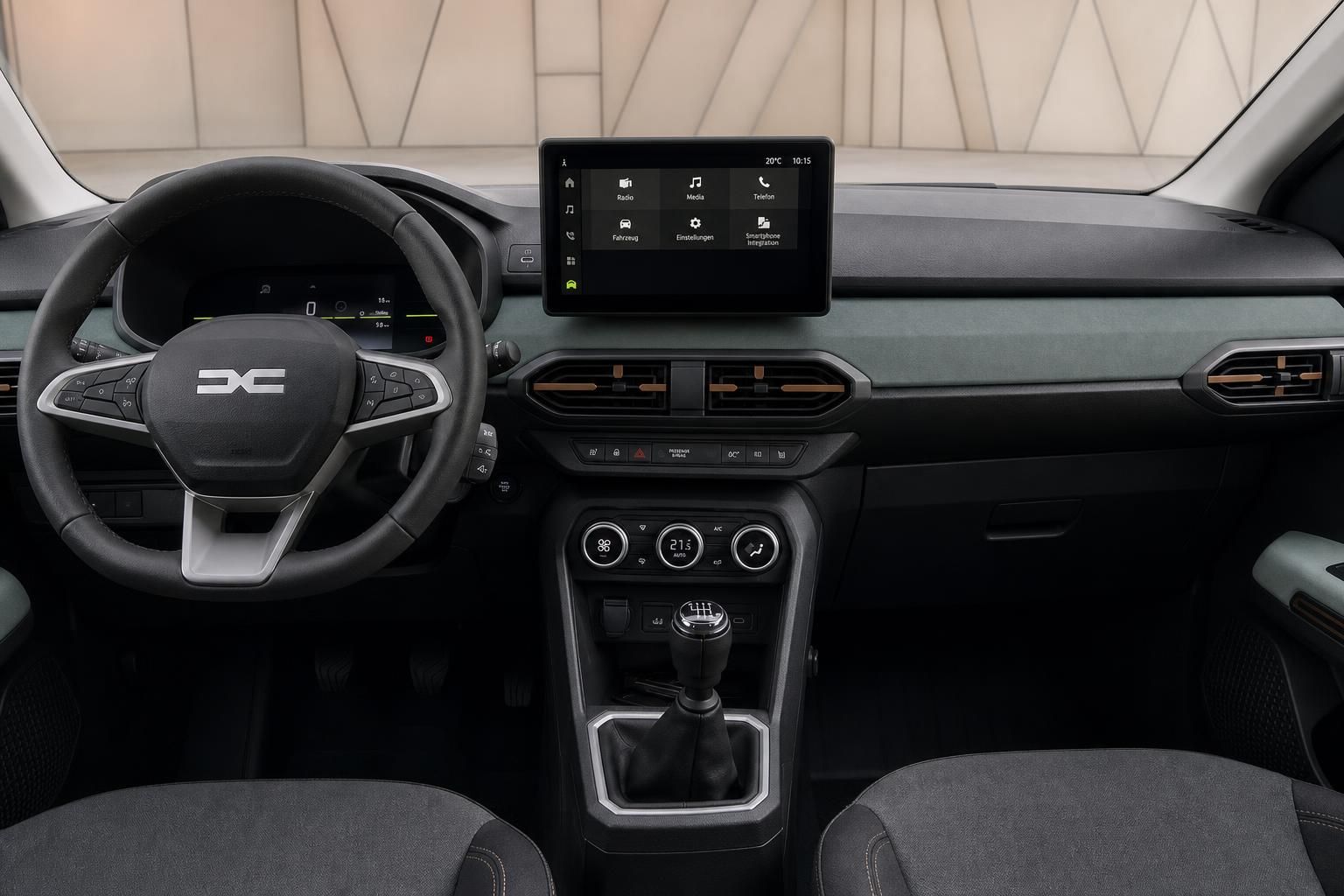 Dacia Sandero Innenraum Cockpit mit Touchscreen und Lenkrad