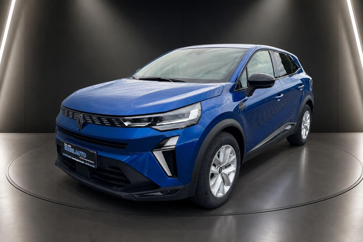 Renault Symbioz blau, Frontansicht schraeg mit Haendlerkennzeichen