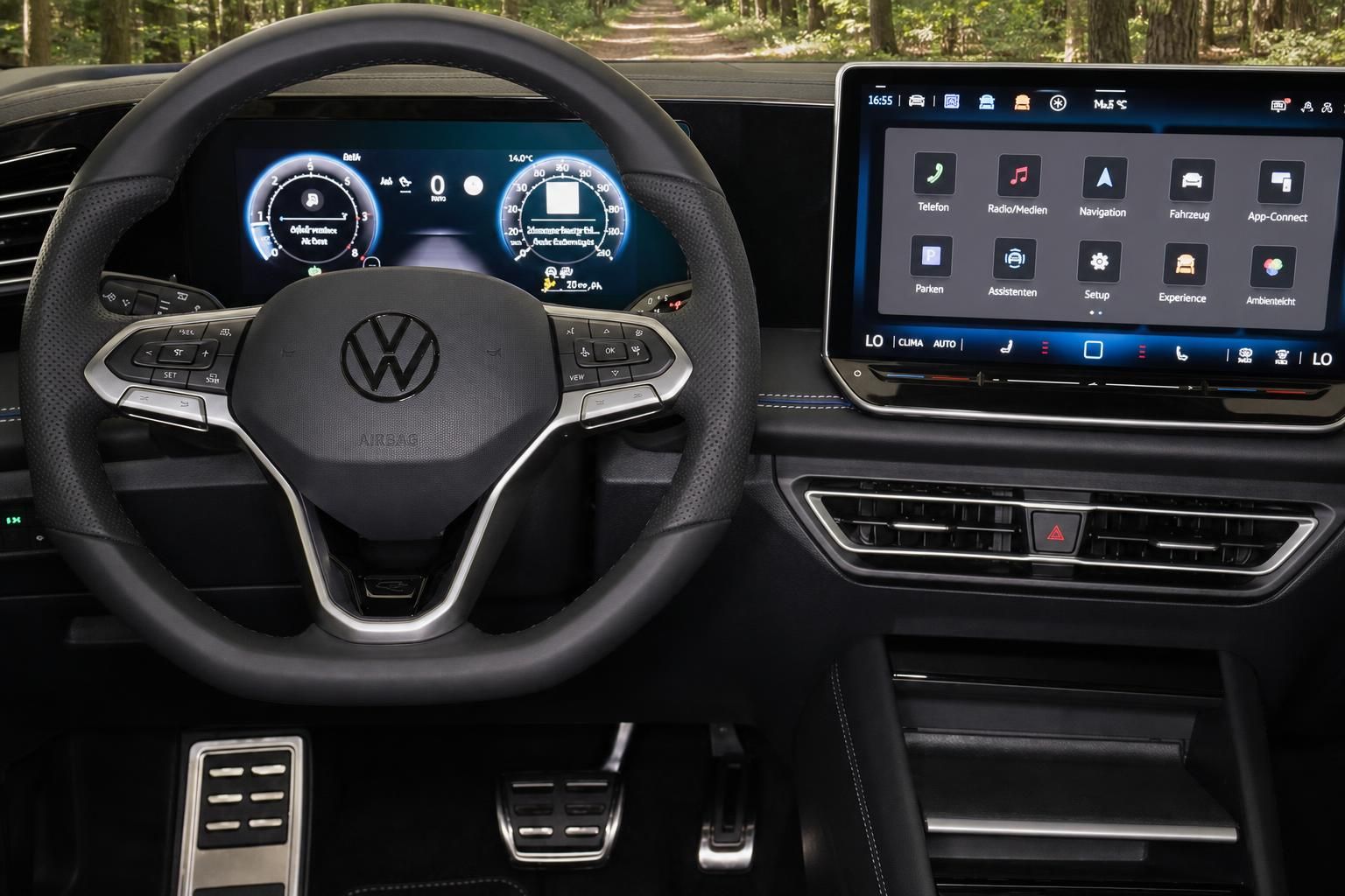 VW Tiguan Innenraum mit Lenkrad und Digital Cockpit