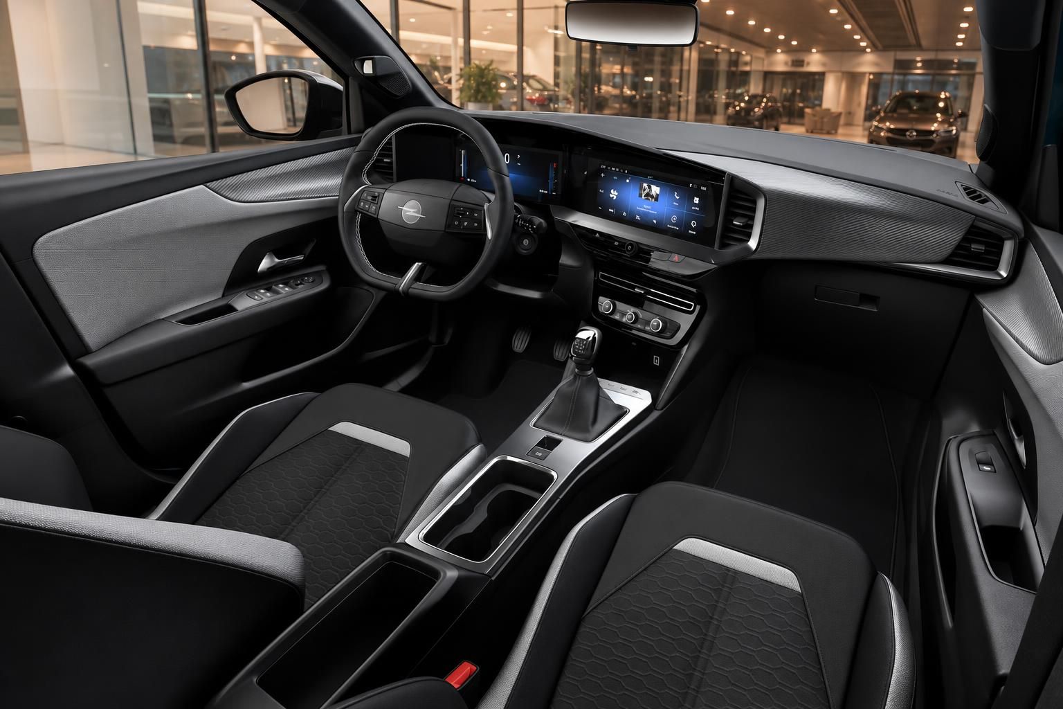 Opel Mokka Cockpit mit Lenkrad und Infotainment-Display