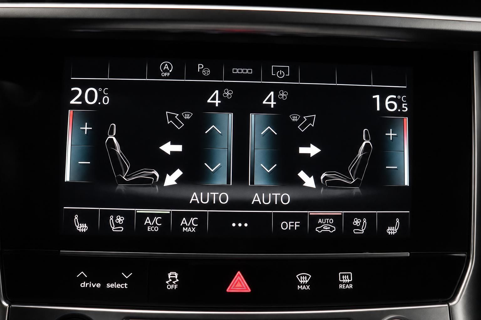 Audi Klimabedienung Touchscreen mit Sitzheizung und Auto-Klimaautomatik