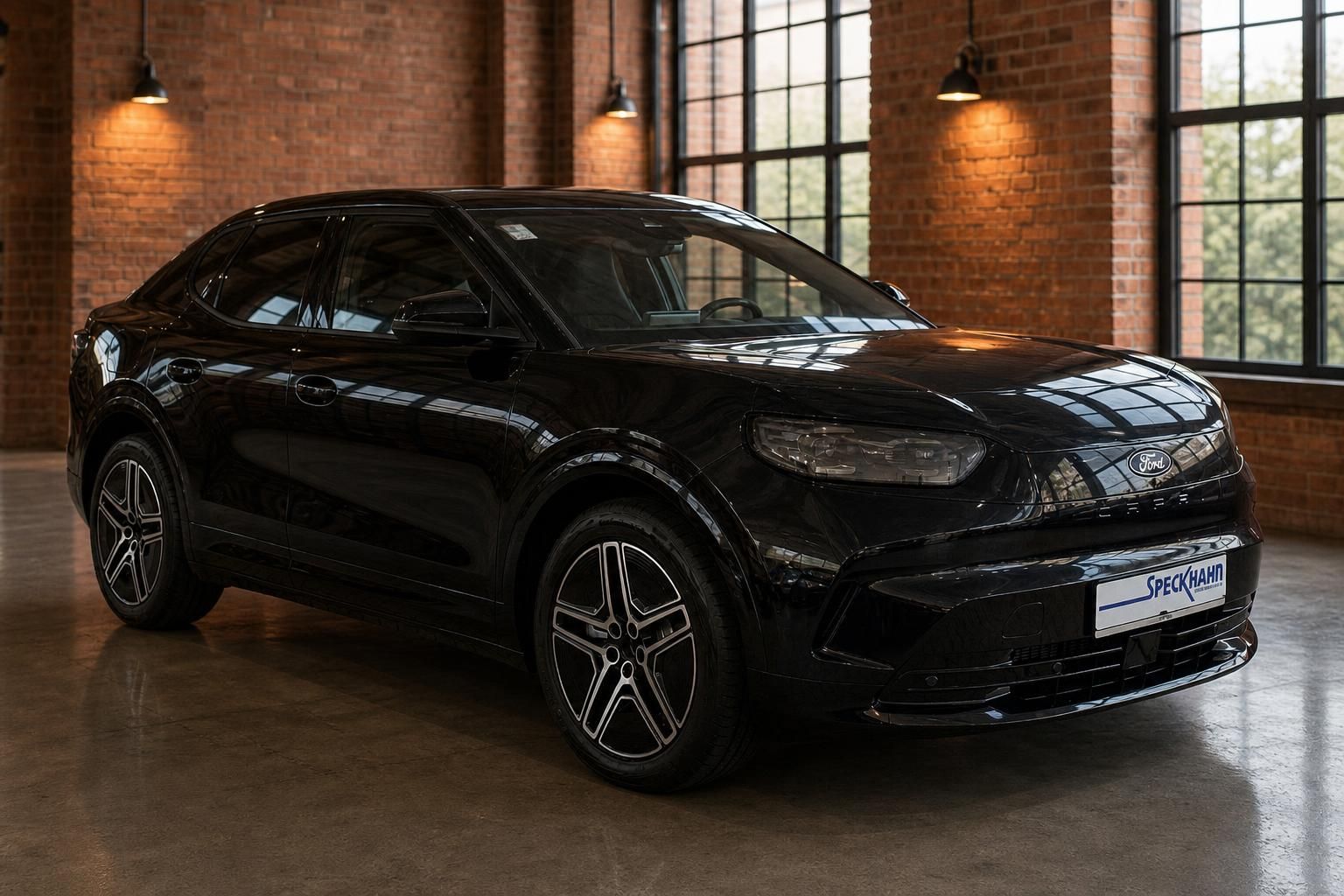 Ford Capri schwarz Frontansicht seitlich rechts – Elektro-SUV-Coupé bei Speckhahn