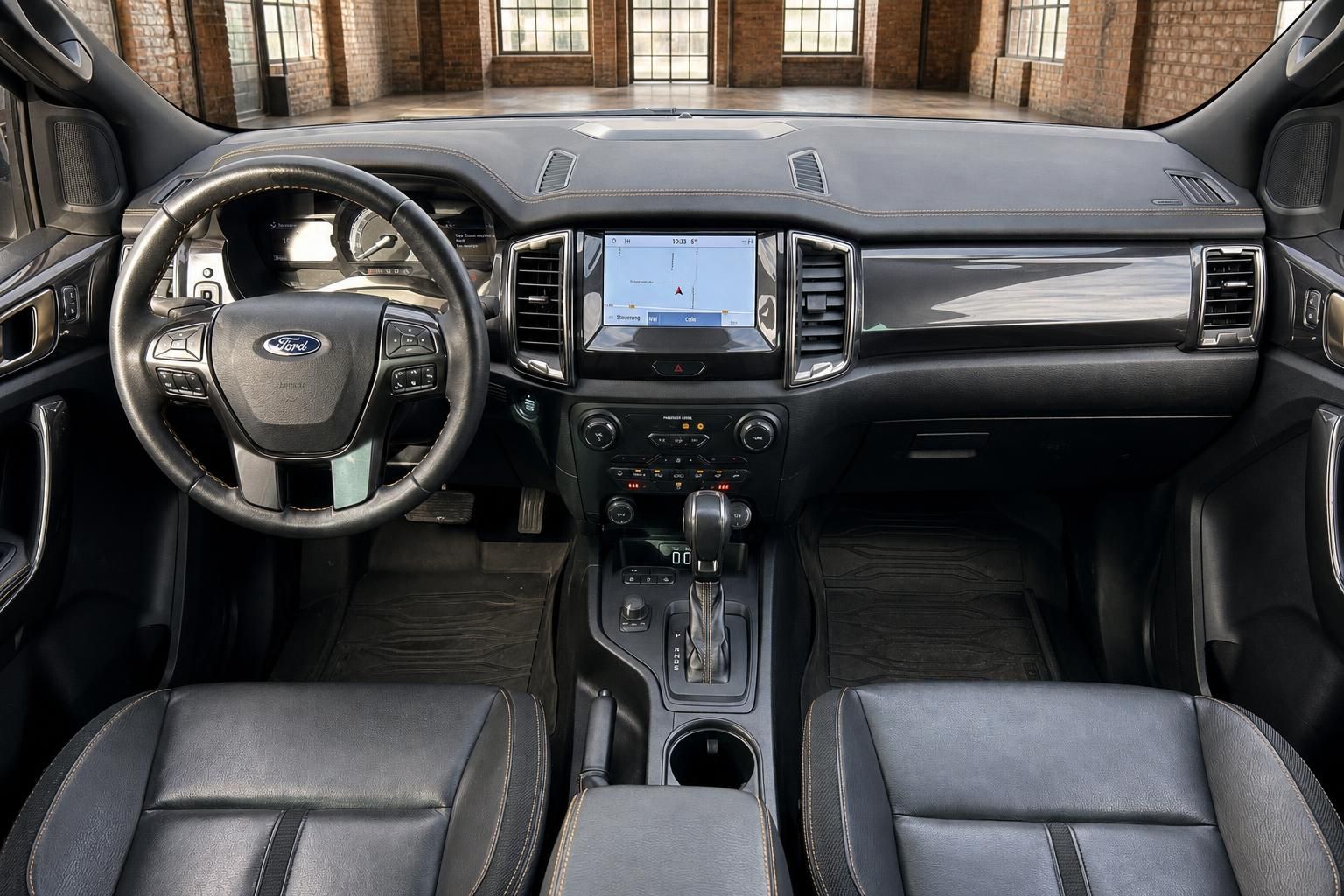 Ford Ranger Armaturenbrett mit Lenkrad und Touchscreen-Display