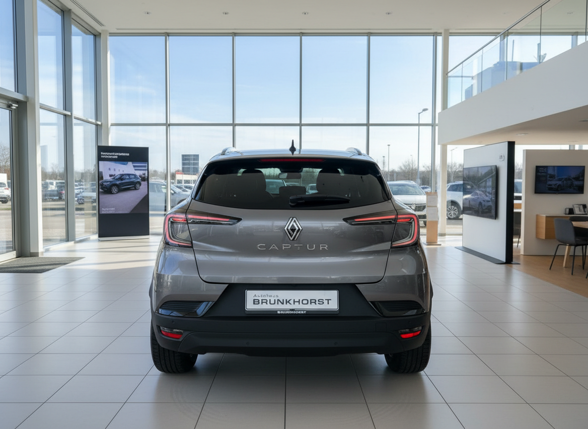 Renault Captur Grau Heckansicht im Autohaus Brunkhorst Showroom
