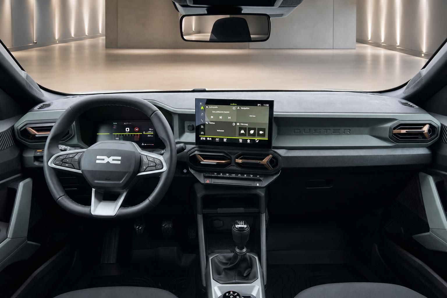 Dacia Duster Armaturenbrett mit Touchscreen und Schaltung