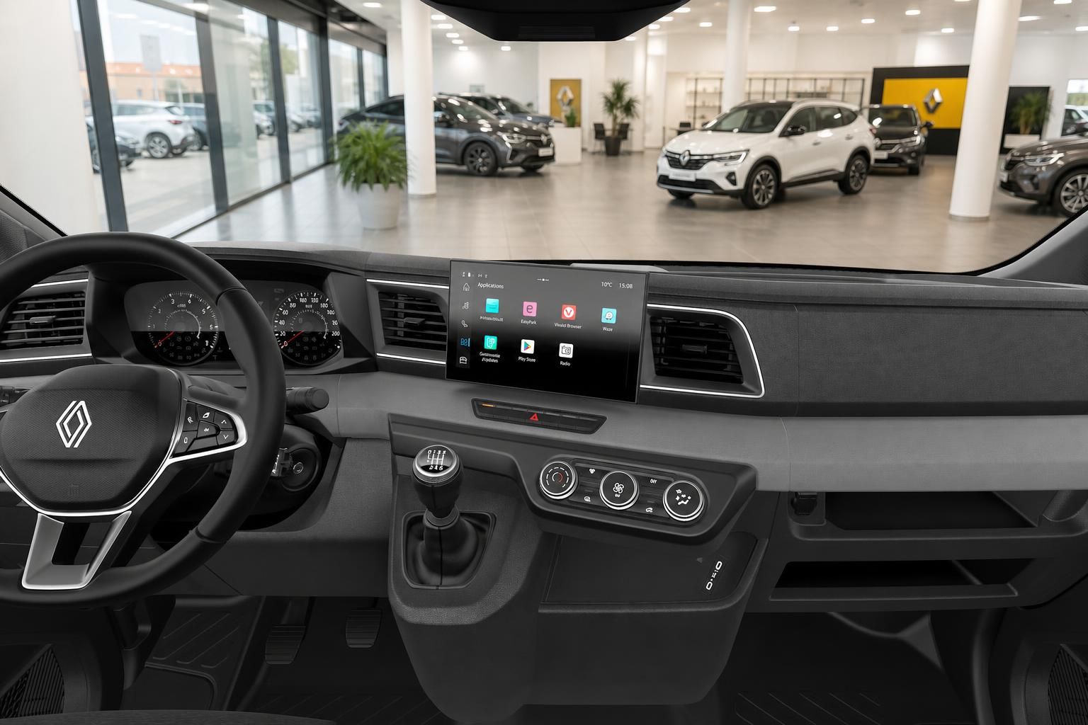 Renault Master Innenraum mit Cockpit und Touchscreen-Display
