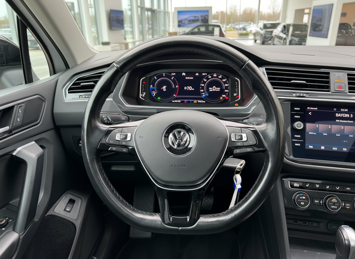 Volkswagen Tiguan Innenraum mit digitalem Cockpit und Multifunktionslenkrad