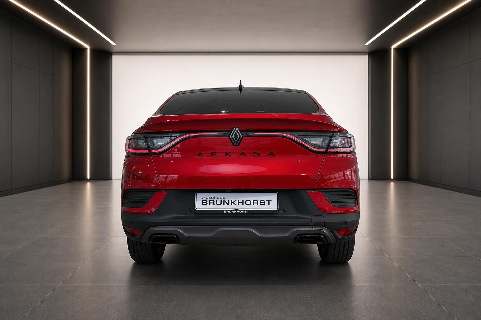 Renault Arkana Heckansicht rot im Autohaus Brunkhorst