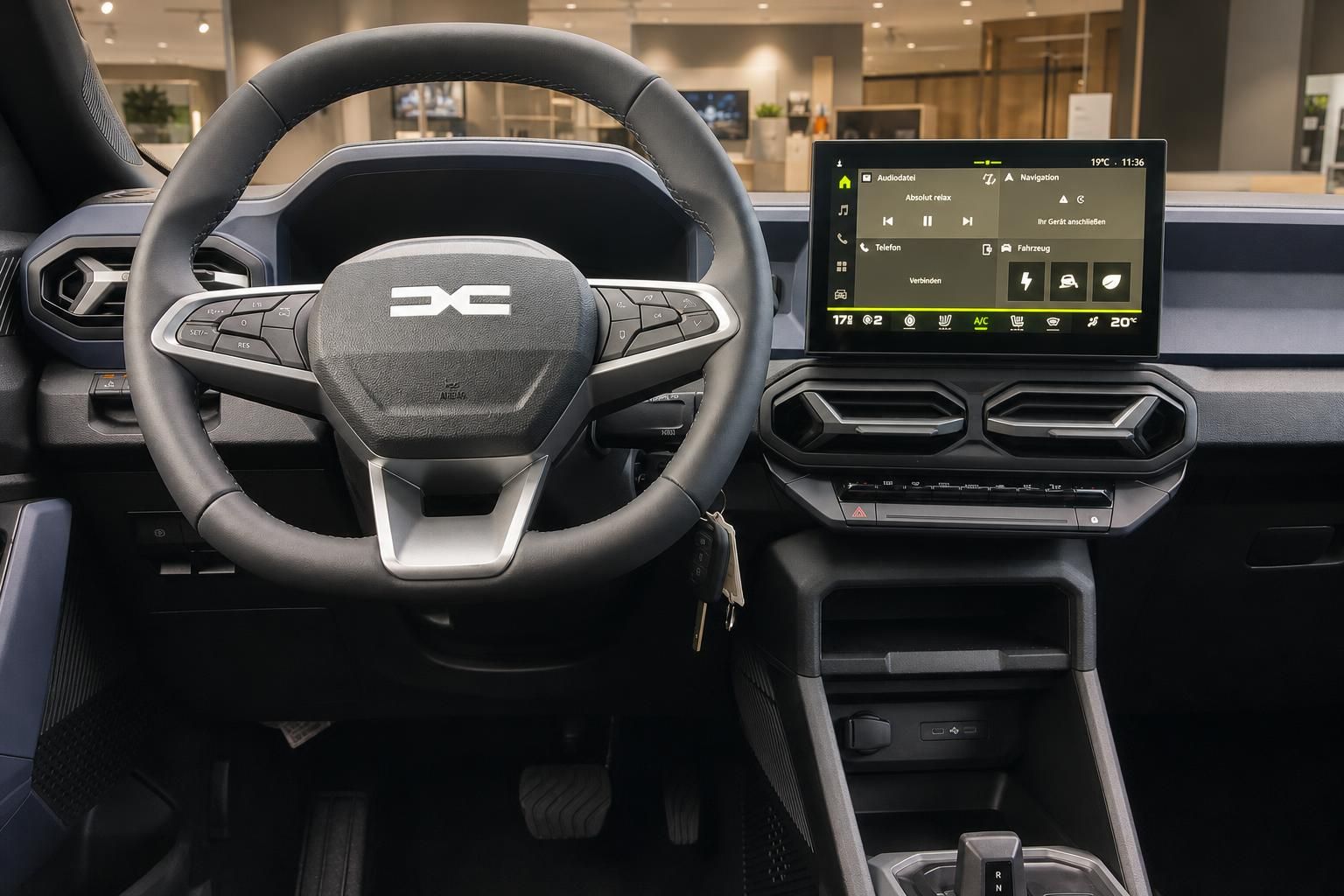 Dacia Bigster Innenraum – Lenkrad, Cockpit und Infotainment-Display