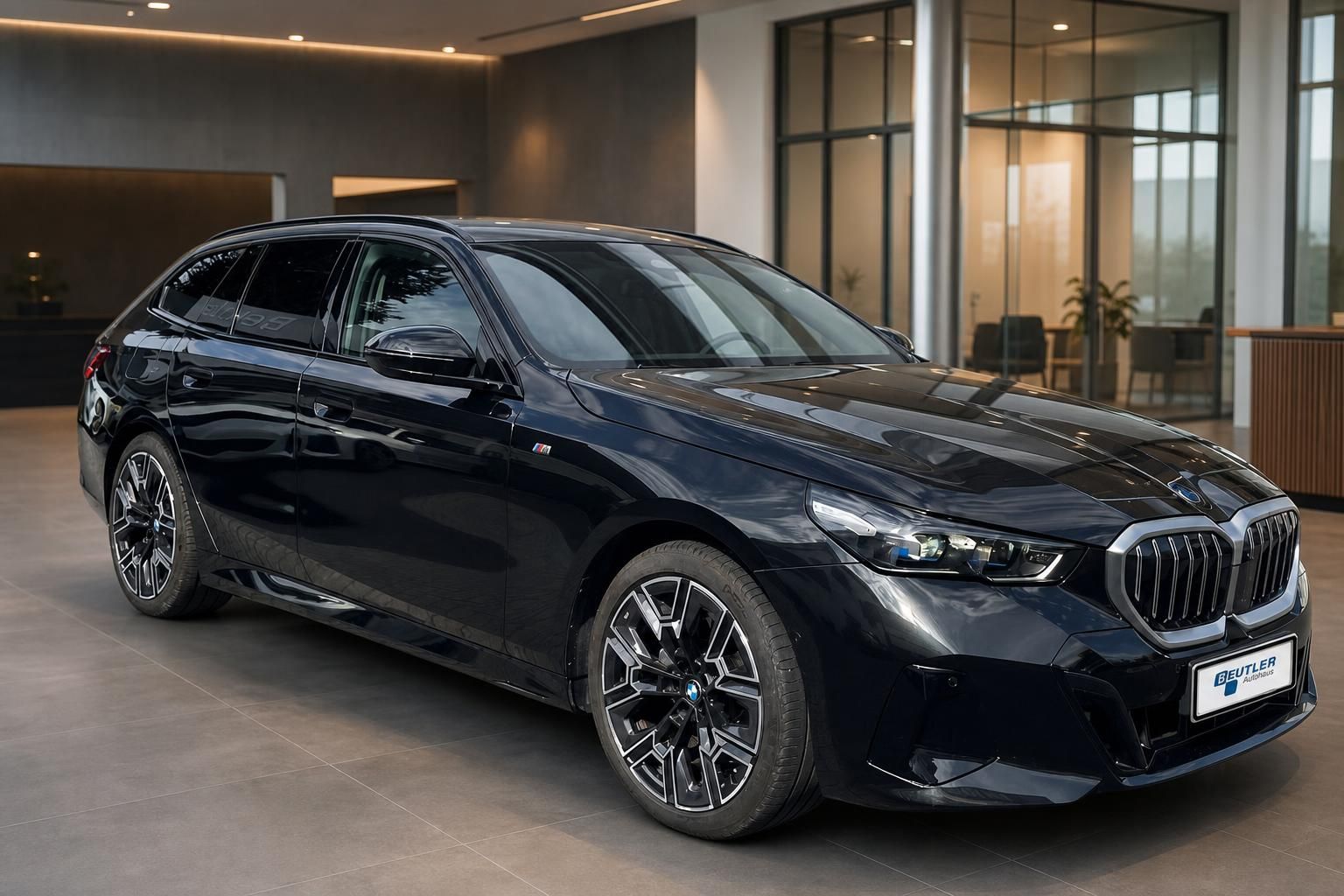 BMW 5er Touring schwarz Seitenansicht mit M Sportpaket