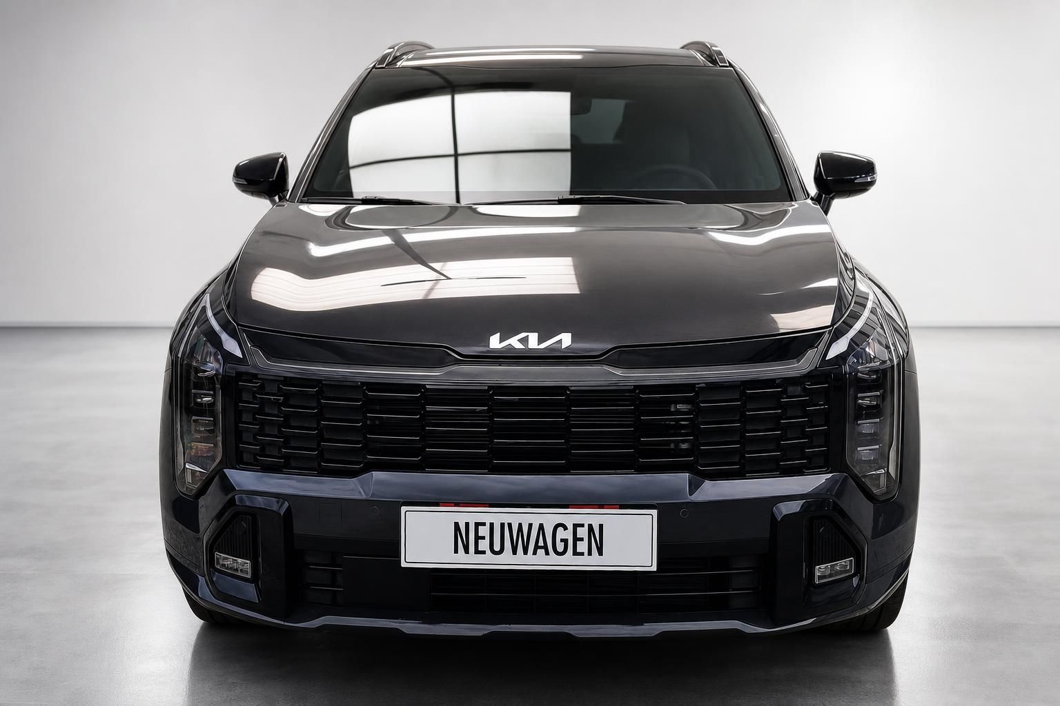 Kia Sportage schwarz Frontansicht mit Kühlergrill