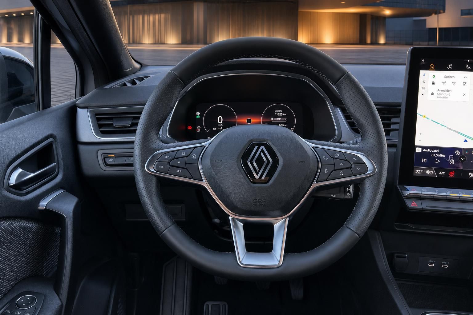 Renault Captur Cockpit - Lenkrad, Armaturenbrett und Infotainment-Display im Innenraum