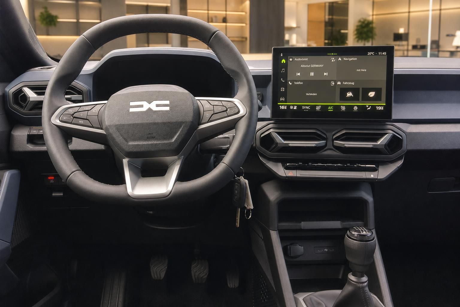 Dacia Bigster Cockpit mit Lenkrad und Infotainment-Display