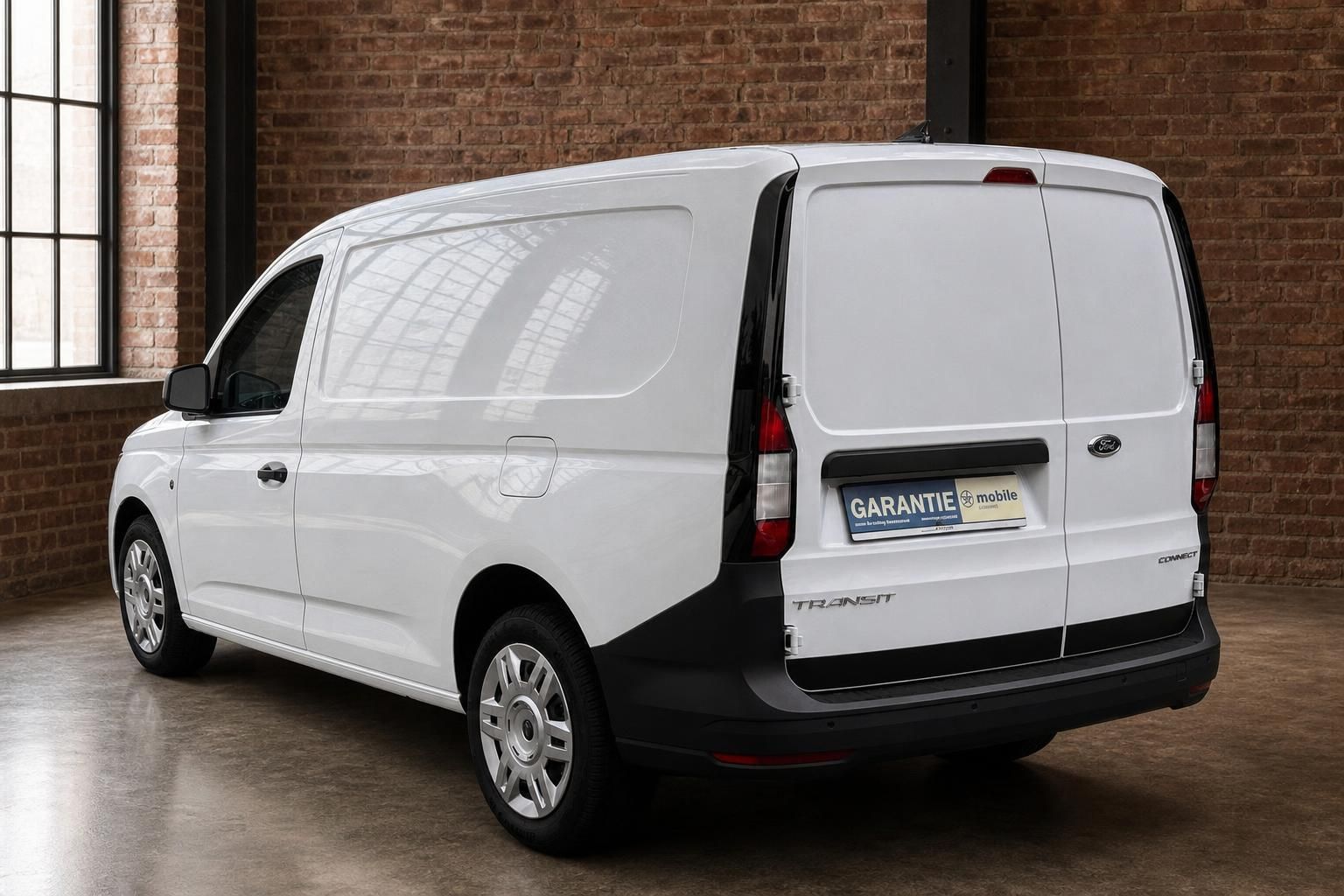 Ford Transit Connect weiß Heck-Seitenansicht Kastenwagen