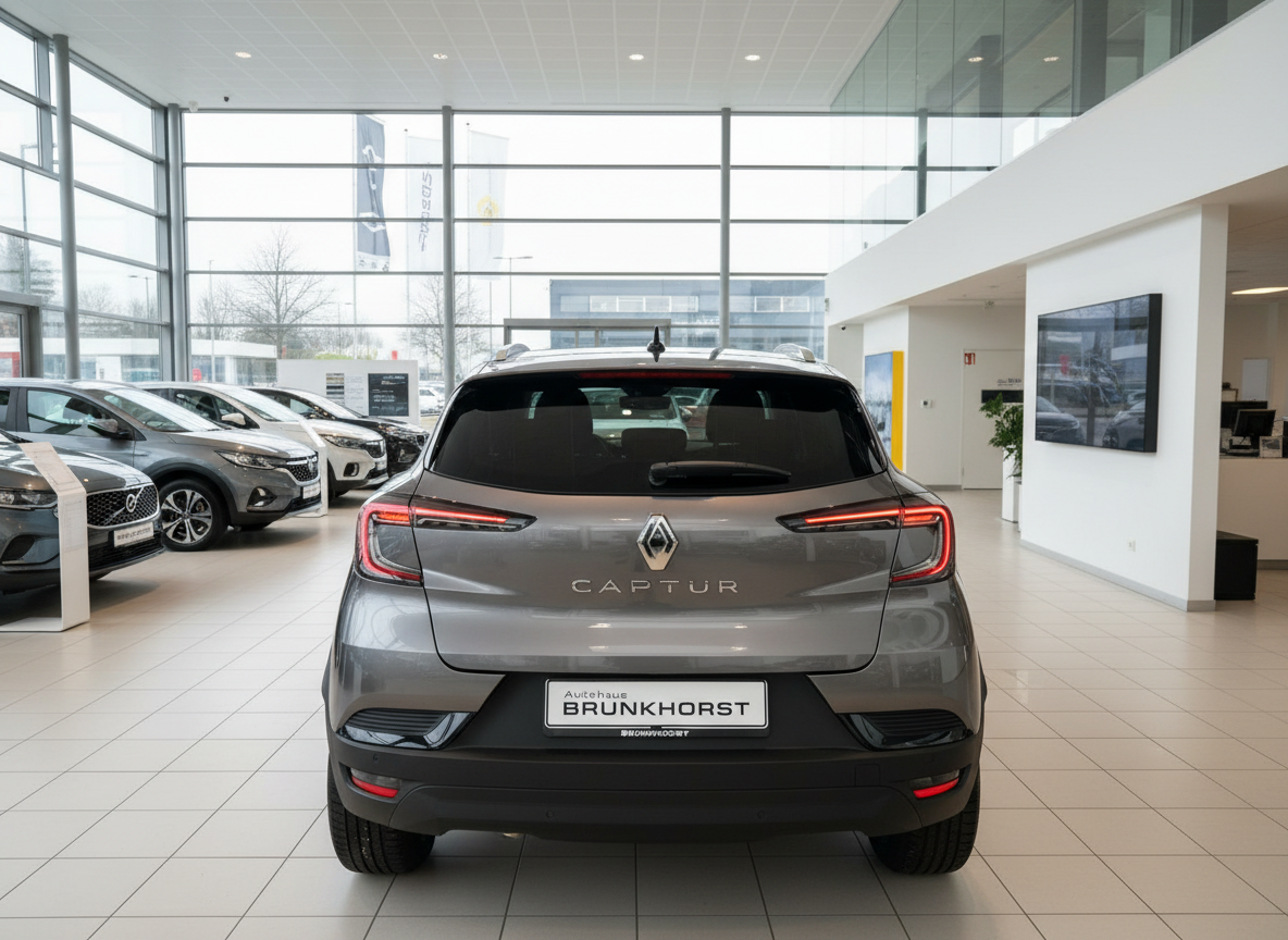 Renault Captur grau Heckansicht im Autohaus Brunkhorst Showroom