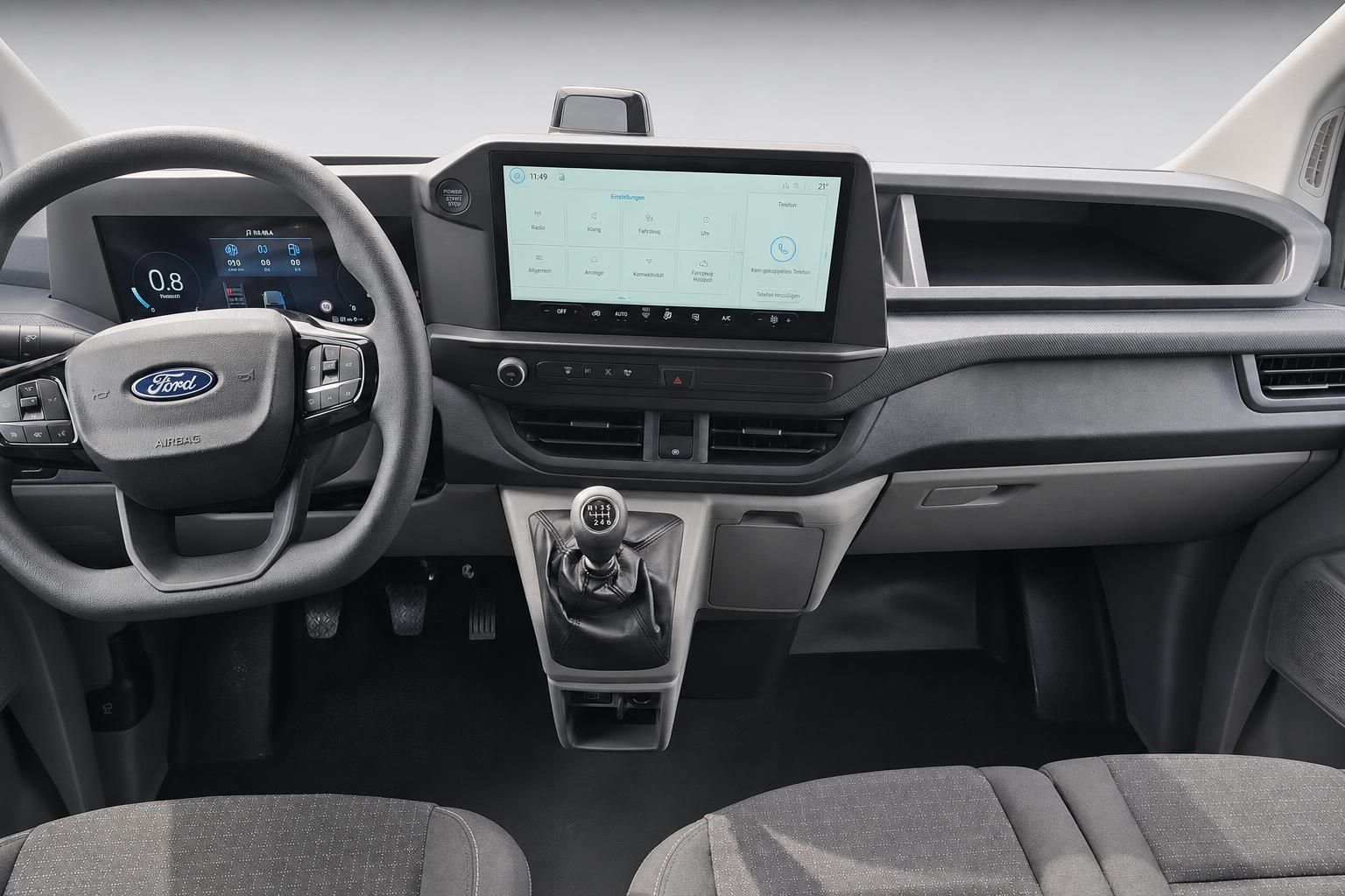 Ford Transit Custom Cockpit mit Touchscreen und Schaltung