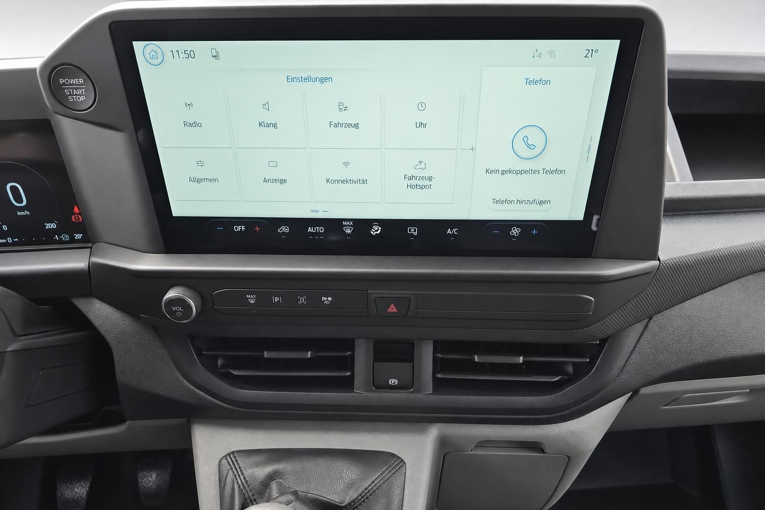 Ford Transit Custom Infotainment-Display Nahaufnahme