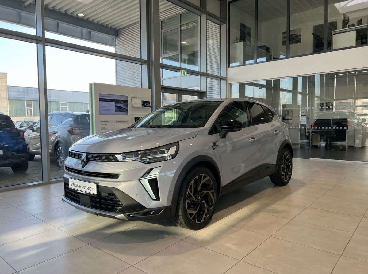 Renault Captur Silber im Autohaus Brunkhorst Showroom Frontansicht
