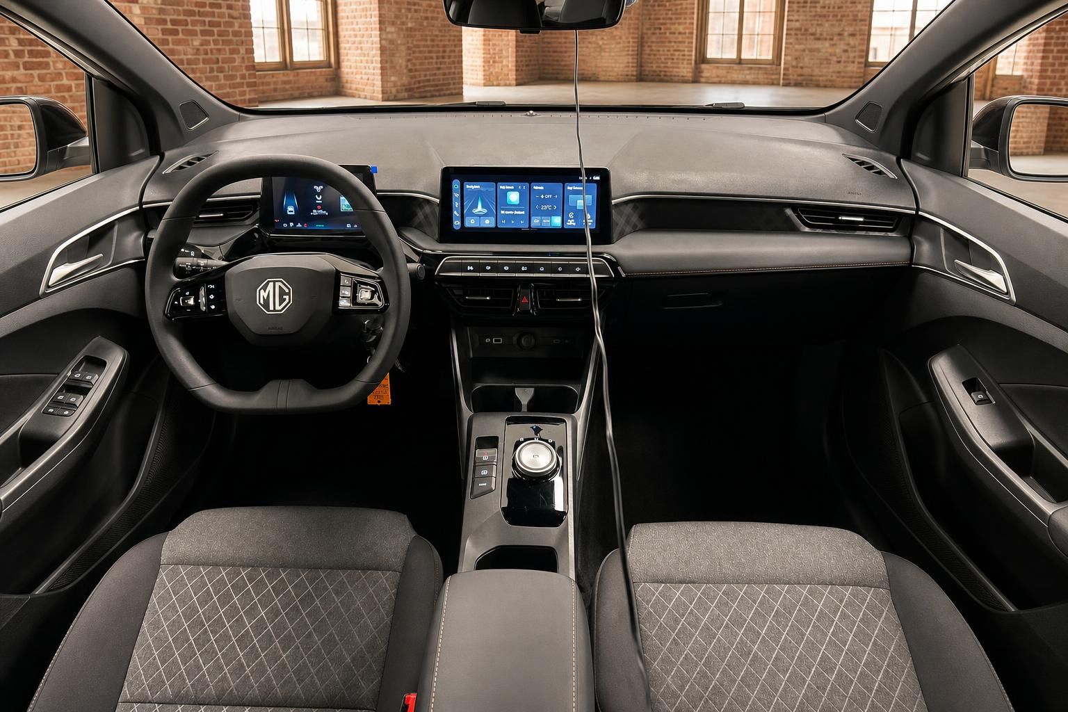 MG Innenraum mit Cockpit, Lenkrad und Multifunktionsdisplay