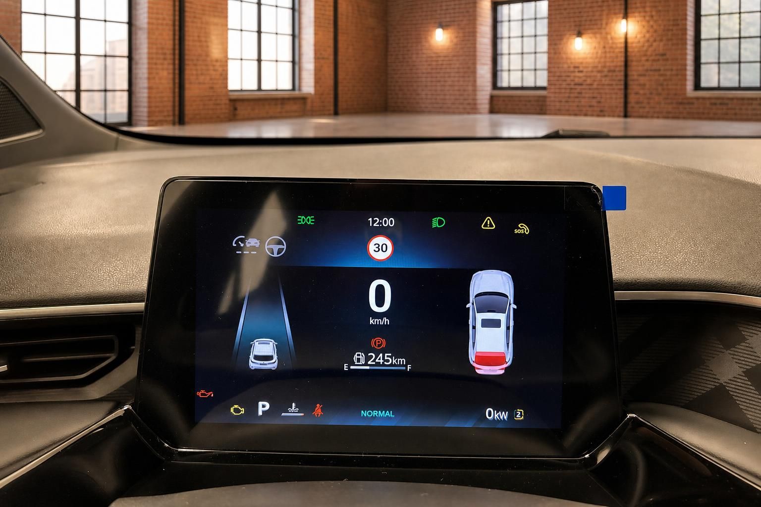 MG Infotainment-Display mit Tachoanzeige und Fahrassistenz