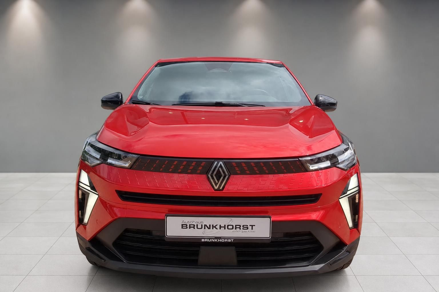 Renault Captur rot Frontansicht mit LED-Scheinwerfern und Renault-Rautenlogo