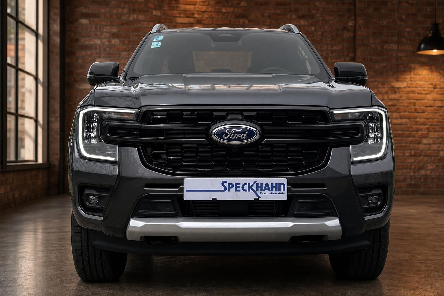 Ford Ranger Frontansicht mit LED-Scheinwerfern und Kühlergrill