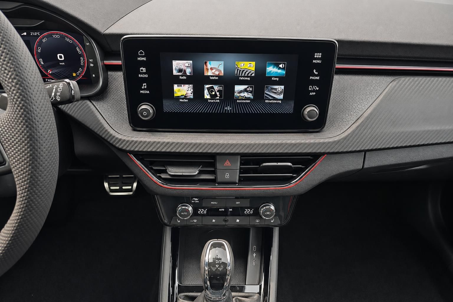 Skoda Mittelkonsole mit Infotainment-Display und Klimabedienung