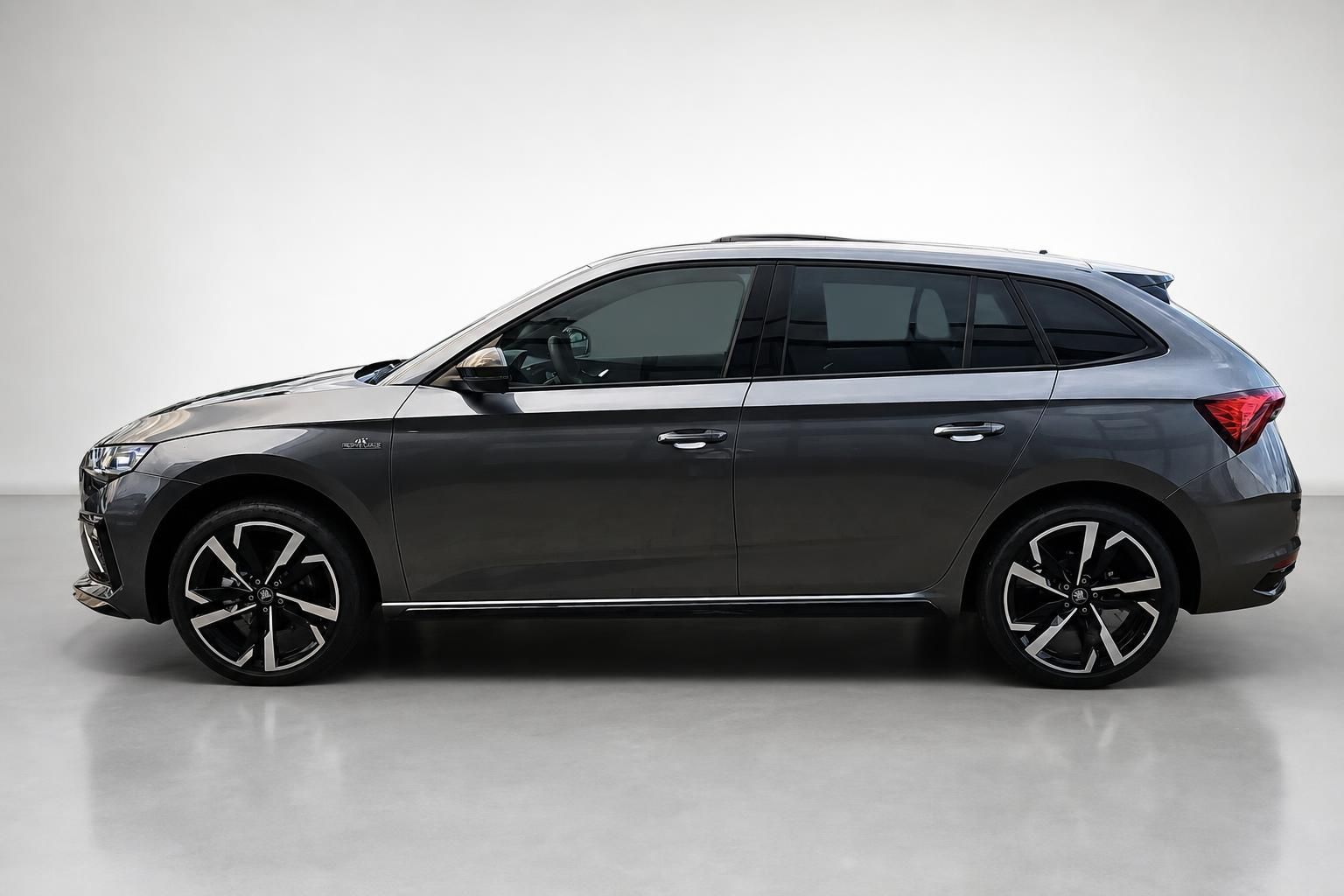 Skoda Scala Seitenansicht komplett in Grau metallic