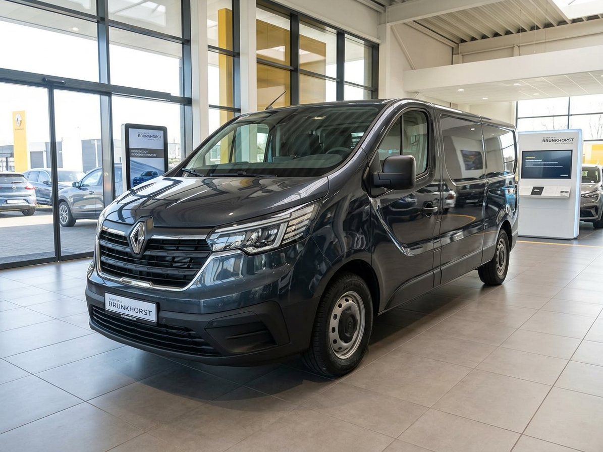 Renault Trafic Kastenwagen in Dunkelgrau im Autohaus Brunkhorst Showroom
