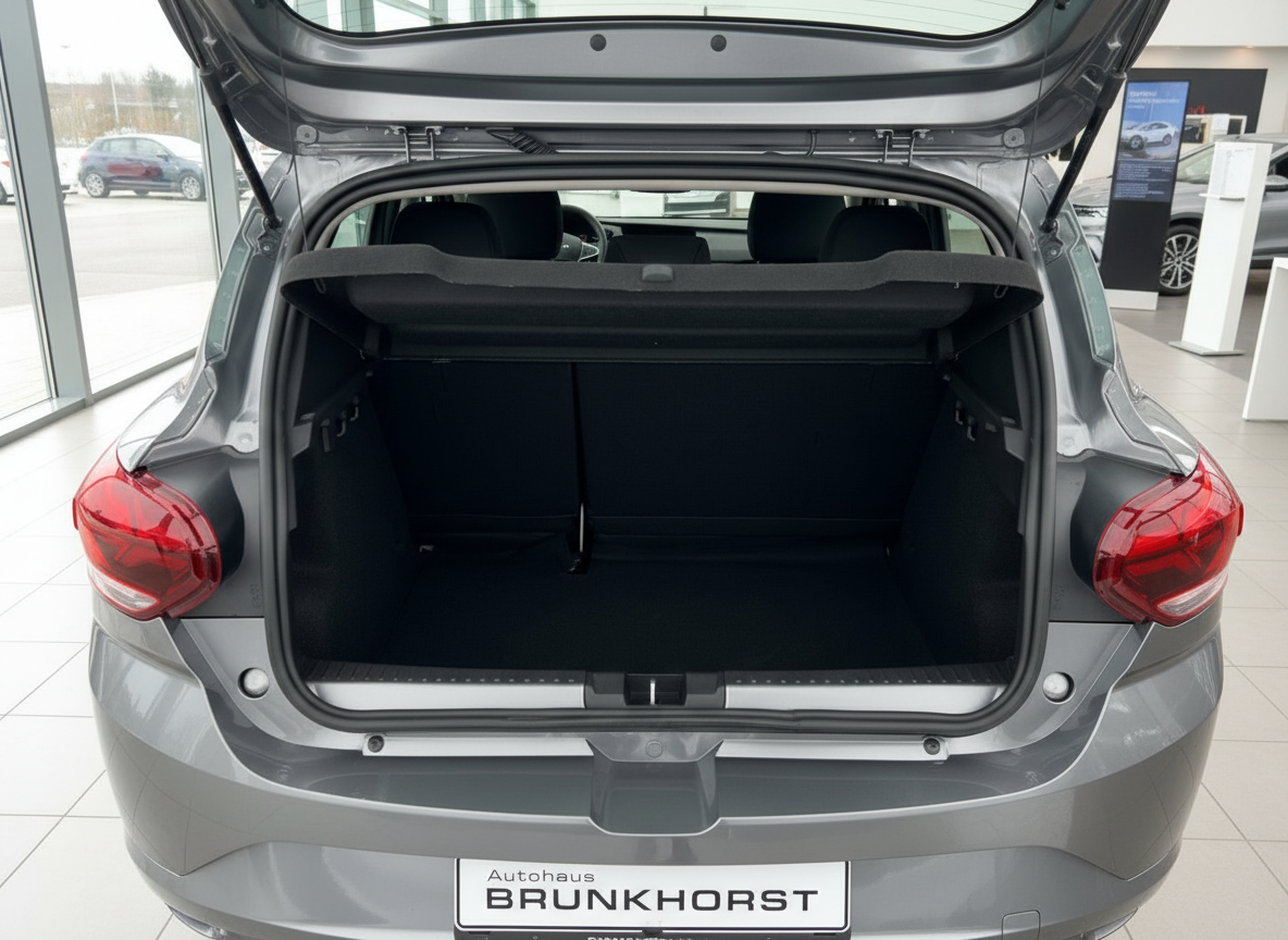 Grauer Opel Astra Kofferraum geöffnet im Autohaus Brunkhorst