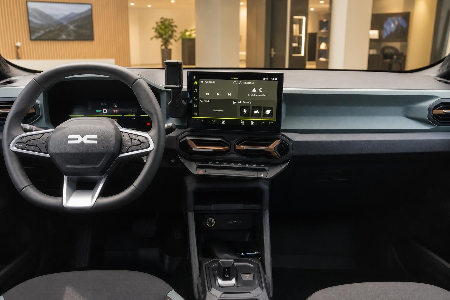 Dacia Duster Cockpit mit Lenkrad und Infotainment-Display