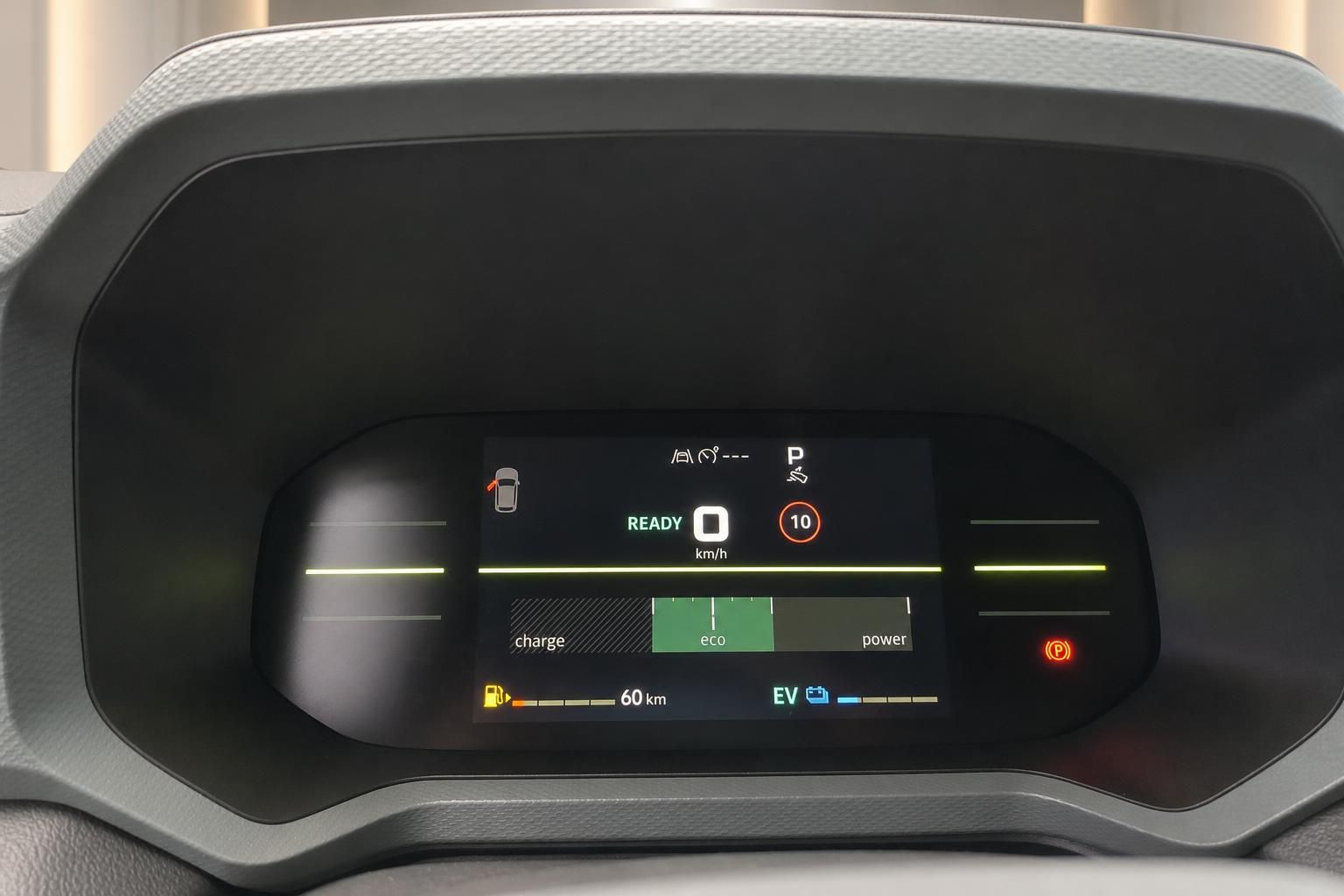 Digitales Kombiinstrument mit Ready-Anzeige und Ladestatus