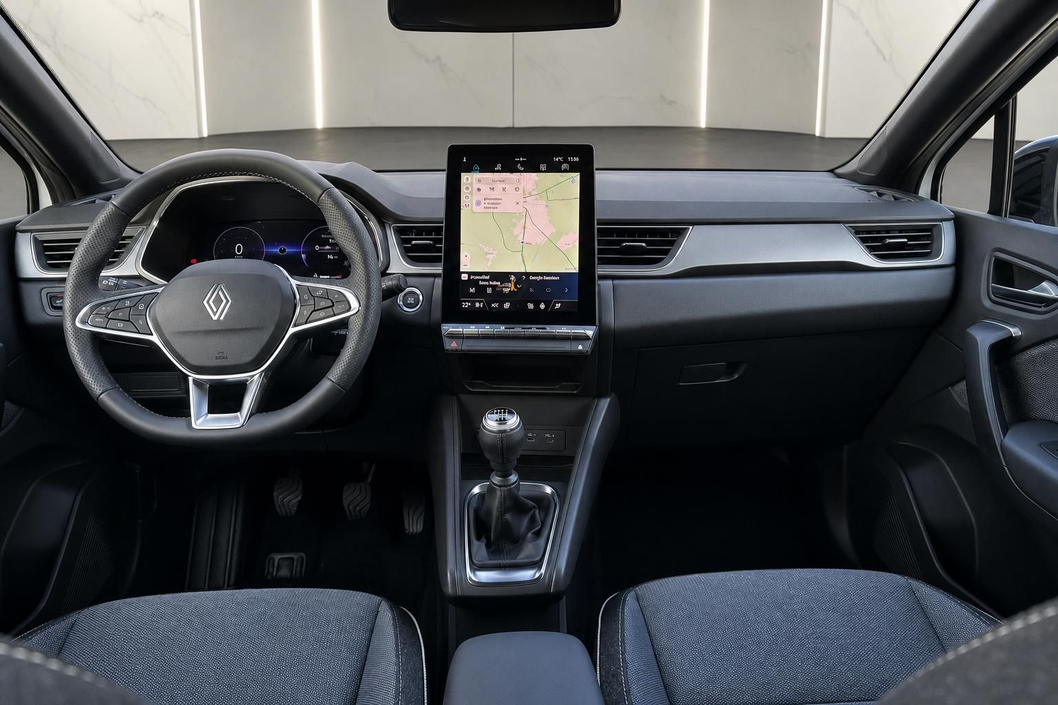 Renault Captur Cockpit Armaturenbrett Touchscreen Navigation Schaltgetriebe