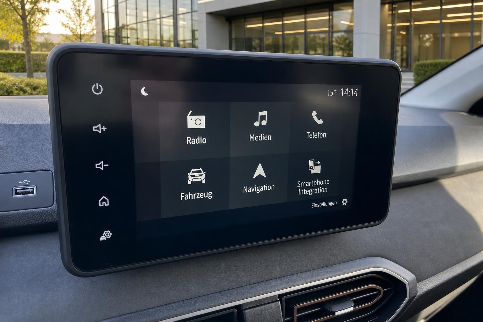 Fahrzeug Infotainment-System Touchscreen mit Navigation und Media-Funktionen - Auto Innenausstattung