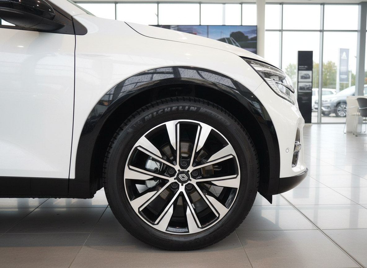 Renault SUV Vorderrad mit Michelin-Reifen und Alufelge im Autohaus