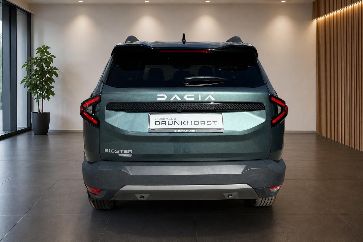 Dacia Bigster SUV Heckansicht mit LED-Rückleuchten und Autohaus Brunkhorst Kennzeichen