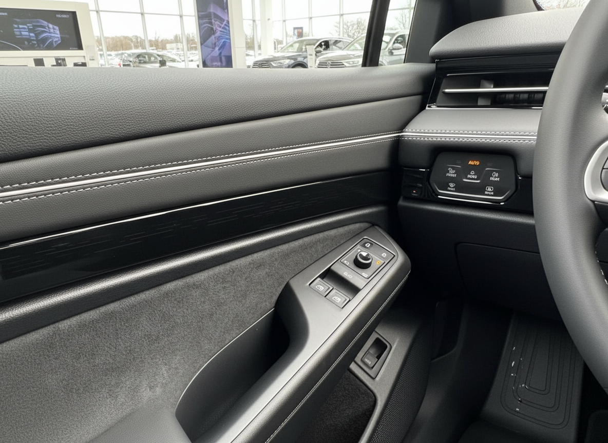 Fahrzeug Innenraum Fahrertür mit Fensterheber, Spiegelverstellung und Klimabedienfeld