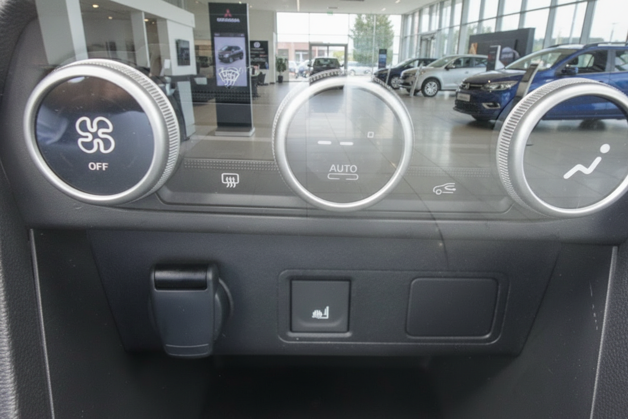 Fahrzeug-Klimaanlage Bedienfeld mit Auto-Funktion und Lüftungsregler im Innenraum