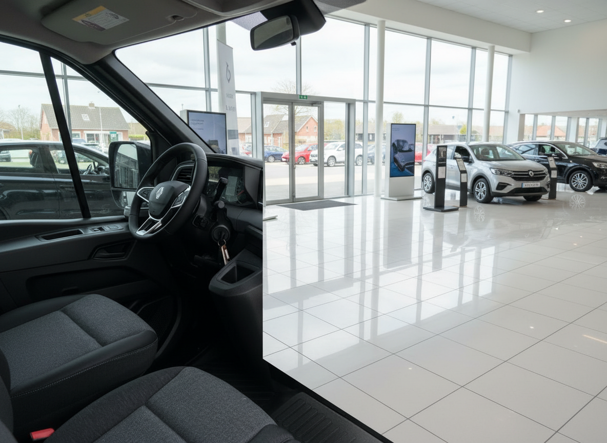 Renault Master Innenraum mit Cockpit und Lenkrad im Autohaus-Showroom