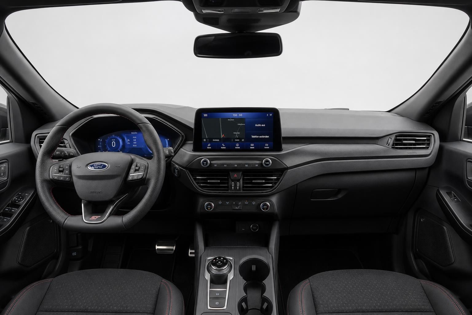 Ford Focus ST Cockpit mit Lenkrad und Touchscreen-Display