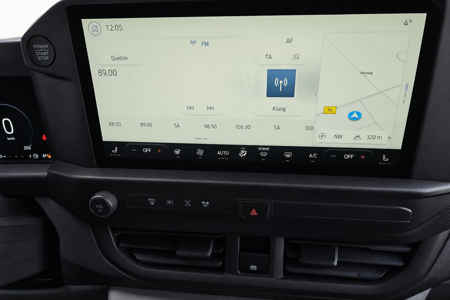 Ford Transit Custom Infotainment Display mit Navigation und Radio