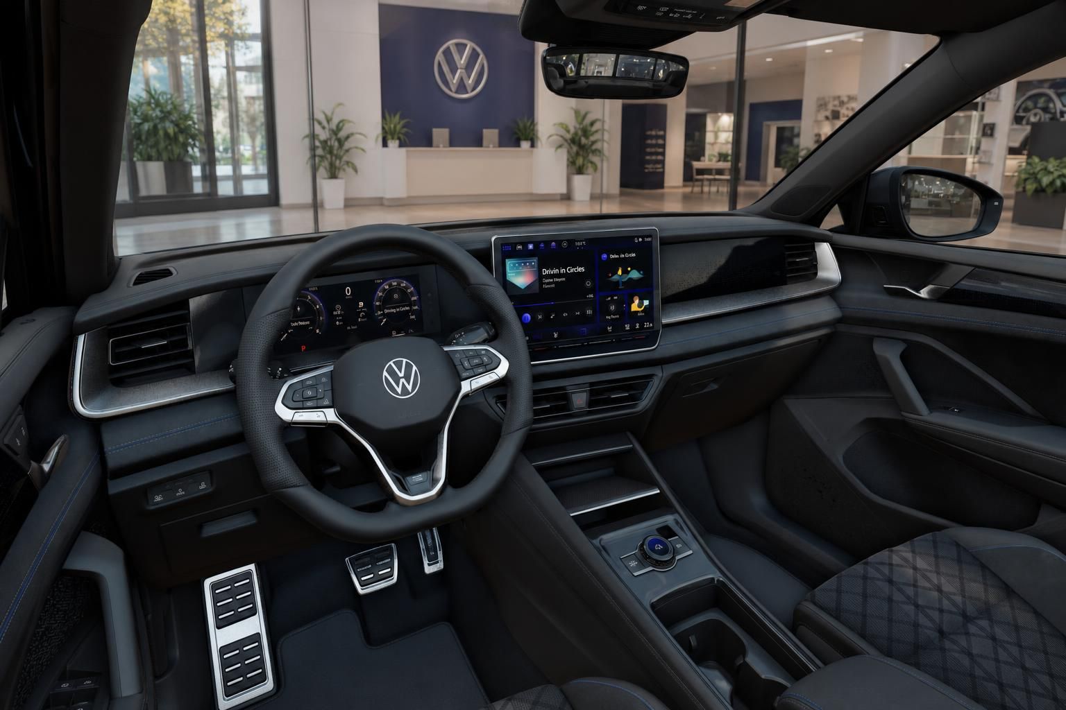 VW Tayron Innenraum mit Cockpit und Digital-Display